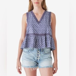 NWT Lucky Brand Geo Lace Trim Tank Top